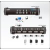 KVMP превключвател, ATEN CS1764A-AT, 4-портов, USB, DVI, Audio