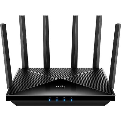 Безжичен рутер Cudy BE6500 2.5Ghz  Gigabit Dual Band Wi-Fi 7, 1x1Gbps WAN порт,4x10/100/1000, 6x5dBi антени, черен