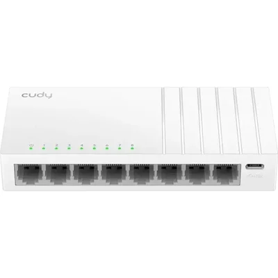 Суич Cudy GS108U, 8-портов 10/100/1000 Mbps RJ 45, USB-C - Бял