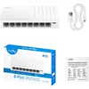 Суич Cudy GS108U, 8-портов 10/100/1000 Mbps RJ 45, USB-C - Бял