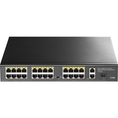 Суич Cudy FS1026PS1, 24 x 10/100 PoE+ Switch 2 x Gigabit порта, 1 x SFP Slot