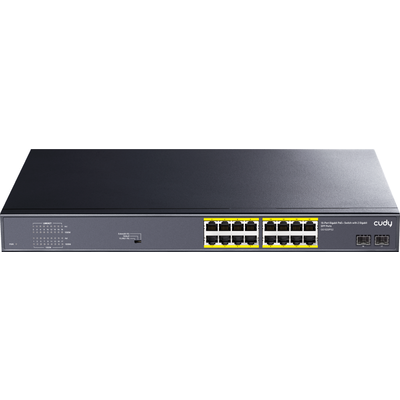 Суич Cudy GS1020PS2, 16 x Gigabit PoE, 2 x Gigabit SFP