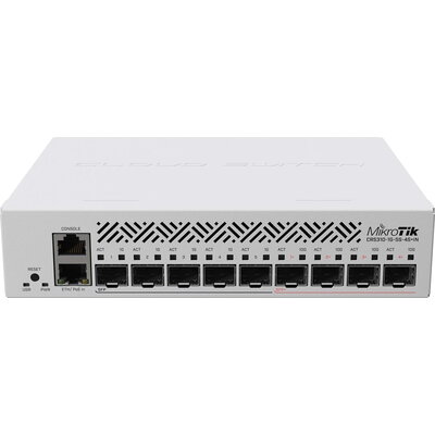 Суич MikroTik CRS310-1G-5S-4S+IN, L3 Gigabit Ethernet (10/100/1000), Захранване по Ethernet (PoE) 1U