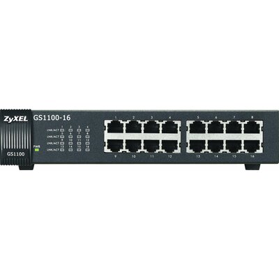 Суич ZYXEL GS1100-16, 16 портов, Gigabit, за монтиране в шкаф