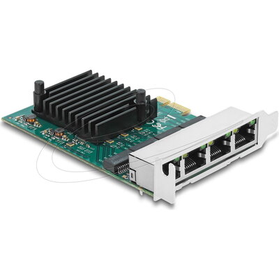 Delock Мрежова карта 4-порта 10/100/1000 Mb, PCI Ex x1, Realtek RTL8111F, Low profile bracket