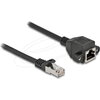 Delock Мрежов кабел удължителен S/FTP RJ45 мъжко към RJ45 женско, Cat. 6A, 25 cm, черен