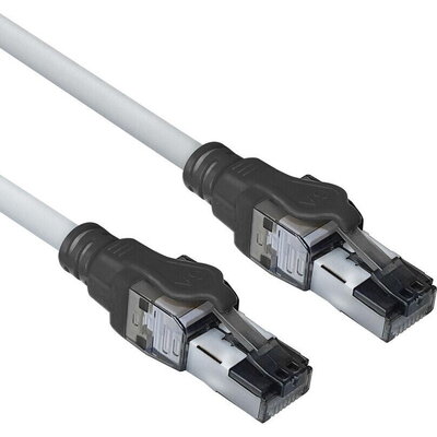 Мрежов пач кабел ACT S/FTP, CAT6A, RJ-45 - RJ-45, 1.5 m, Медни проводници, Сив