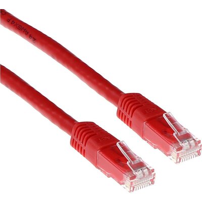 Мрежов пач кабел ACT U/UTP, CAT 6, RJ-45 - RJ-45, 2 m, Медни проводници, Червен, Булк опаковка