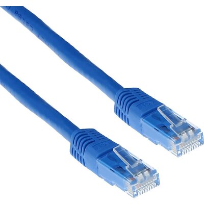 Мрежов пач кабел ACT U/UTP, CAT 6, RJ-45 - RJ-45, 2.0 m, Медни проводници, Син, Булк опаковка