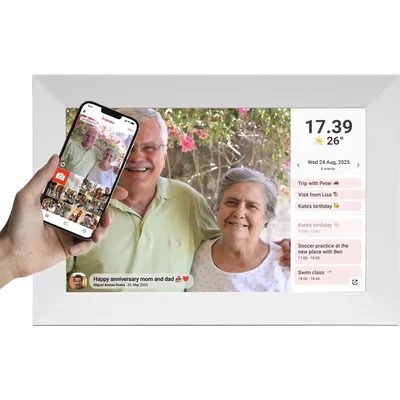 Дигитална смарт фоторамка Denver PFF-1024WMK3 WHITE, 10.1" Wi-Fi, Frameo app