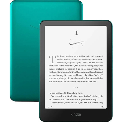 eBook четец Kindle Paperwhite 7", 16GB, 2024, 12 генерация, IPX8, зелен, с реклами