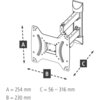 Стенна стойка за TV, Fullmotion, 122 cm (48"), 2 рамена, до 20 кг