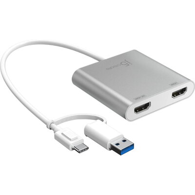 Адаптер j5create JCA365, За 2 монитора, USB-C - 2 x HDMI