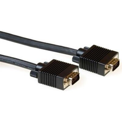 Кабел ACT AK4273, VGA мъжко - VGA мъжко, 20 м, 15 pin, Черен, булк опаковка