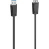 Кабел HAMA  USB 3.0 A мъжко - USB 3.0 Micro B мъжко, 1.5 м, 5Gbit/s