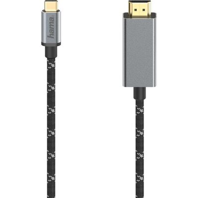 Кабел HAMA USB-C мъжко - HDMI мъжко, Ultra-HD, 4K@60 Hz, 1.5м, Алуминий, Позлатени конектори