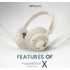 Слушалки HiFuture FutureTour X Champagne Gold, Hybrid Active Noise Canceling, 35-Hour Playtime, Memory Protein Foam Cover, AI En