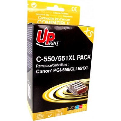 Комплект мастилници UPRINT -CANON PGI-550 + CLI-551BK/C/M/Y XL, 1x25ml+4x15ml