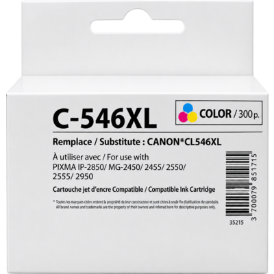 Мастилница CANON CL-546XL Color, Canon IP2850/ MG2450/MG2550/TS335x, 360k 15ml, Generink