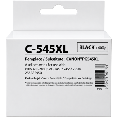 Мастилница CANON PG-545XL Black, Canon IP2850/ MG2450/MG2550/TS335x,  450k , Generink