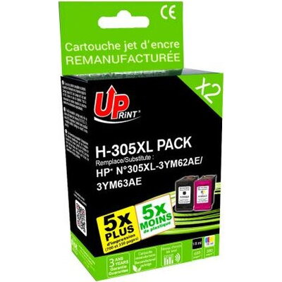 Мастилница UPRINT комплект HP 305XL BK+color , 3YM63AE, 3YM62AE