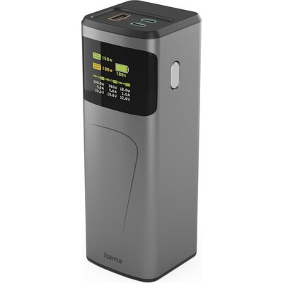 HAMA Външна батерия “High Power”, 150 W, 24000 mAh, 2x USB-C, USB-A, бързо зареждане