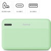 HAMA Външна батерия "Pocket 10", 10000 mAh, Изходи: 2x USB-A, зелена