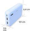 HAMA Външна батерия "Pocket 10", 10000 mAh, Изходи: 2x USB-A, син
