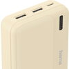 HAMA Външна батерия "Pocket 10", 10000 mAh, Изходи: 2x USB-A, бежов