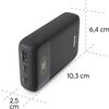 HAMA Външна батерия "PD10-W20", 10000 mAh, 3 изхода: 2 x USB-C, USB-A, Бързо зареждане