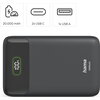 HAMA Външна батерия "PD20-W20", 20000 mAh, 3 изхода: 2 x USB-C, USB-A, Бързо зареждане