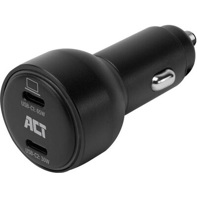 ACT Бързо зарядно за кола 95W 2x USB-C, PD, GAN, 12-24V