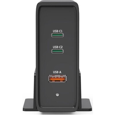HAMA Зарядна станция 140W, USB-C, 3 порта, GaN, Power Delivery (PD)