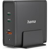 HAMA Зарядна станция 140W, USB-C, 3 порта, GaN, Power Delivery (PD)