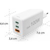 HAMA Комплект Бързо зарядно и кабел за зареждане, 100 W GaN, 2x USB-C PD, 1x USB-A QC