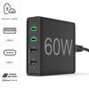 HAMA Зарядна станция 4 порта, 60W, 2 x USB-C, 2 x USB-A, PD, Fast Charge
