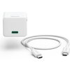 HAMA Комплект бързо мини зарядно с USB-C кабел за зареждане, PD, 20W, 1 м, бяло
