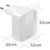 HAMA Бързо мини зарядно GaN, 2 x USB-C, PD, 40 W, сгъващ се адаптер, бял