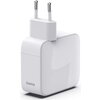 HAMA Бързо зарядно, 30 W, GaN, 2x USB-C, с разтегателен кабел 0.7м, бял