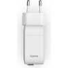 HAMA Бързо зарядно, 65 W, GaN, 2x USB-C, с разтегателен кабел 0.7м, бял
