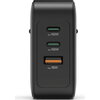 HAMA Бързо зарядно GaN, 2x USB-C, 1x USB-A, PD, 100 W, черно
