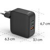 HAMA Бързо зарядно GaN, 2x USB-C, 1x USB-A, PD, 100 W, черно