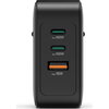 HAMA Бързо зарядно GaN, 2x USB-C, 1x USB-A, PD, 100 W, черно