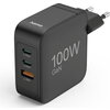 HAMA Бързо зарядно GaN, 2x USB-C, 1x USB-A, PD, 100 W, черно