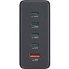 HAMA Зарядна станция 240 W, GaN, Fast Charger, 4 x USB-C, 1 x USB-A, PD