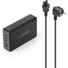 HAMA Зарядна станция 240 W, GaN, Fast Charger, 4 x USB-C, 1 x USB-A, PD