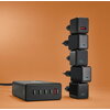 HAMA Зарядна станция 240 W, GaN, Fast Charger, 4 x USB-C, 1 x USB-A, PD