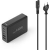 HAMA Зарядна станция 140 W, GaN, Fast Charger, 3 x USB-C, 2 x USB-A, PD