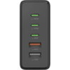 HAMA Зарядна станция 140 W, GaN, Fast Charger, 3 x USB-C, 2 x USB-A, PD