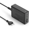 HAMA Зарядна станция 140 W, GaN, Fast Charger, 3 x USB-C, 2 x USB-A, PD